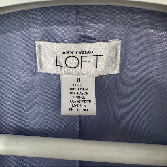 AnnTaylor LOFT Linen Jacket in Periwinkle Blue (8) - Picture 4 of 5